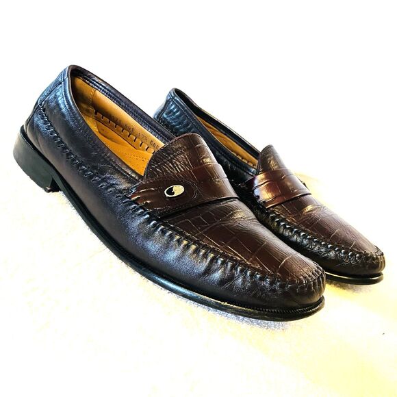 Florsheim Shoes Crocodile Loafer Parma Benchmade 18571 Burgundy 10.5 EEE Men Y2K main image 14